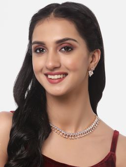 ZENEME - Gold Plated White American Diamond Contemporary Jewellery