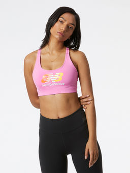 New Balance - Womens Pink Typography Sports Bra (WB11038)