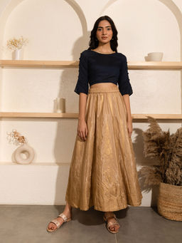 Elleven - Gold Skirt With Foil Print