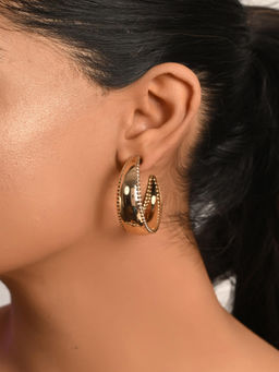 Raf The Label - Gold-Plated Circular Hoop Earrings