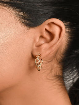 Raf The Label - Gold Plated Chain Link Hoop Earrings