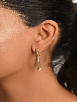 Raf The Label - Gold Plated Bolt Huggie Hoop Earrings