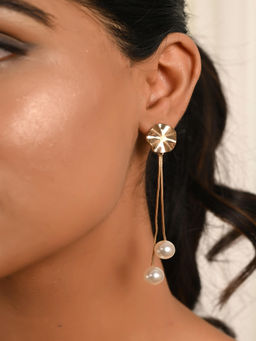 Raf The Label - White Gold Plated Pearl Drop Earrings