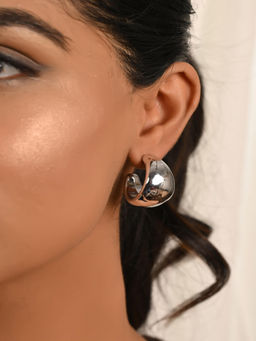 Raf The Label - Silver White Gold Plated Chunky Hoop Earrings