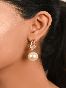 Raf The Label - White Gold-Plated Contemporary Drop Earrings