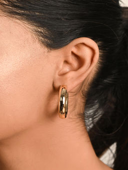 Raf The Label - Gold-Plated Circular Half Hoop Earrings