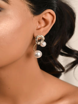 Raf The Label - White Gold-Plated Contemporary Drop Earrings