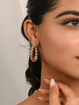 Raf The Label - Gold Plated Twisty C Shape Hoop Earrings