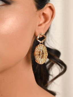 Raf The Label - Gold-Plated Circular Drop Earrings