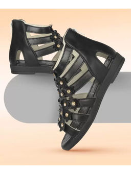 FREEPLAY - Girls Flat Gladiator Sandals Black