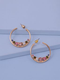 ToniQ - Golden Half-Hoop Earrings