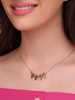 ToniQ - Delicate Golden Charm Necklace