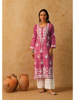 House of Chikankari - Chikankari Printed Long Kurta