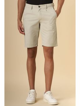 Allen Solly - Men Beige Solid Slim Fit Shorts