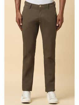 Allen Solly - Men Brown Slim Fit Textured Casual Trouser