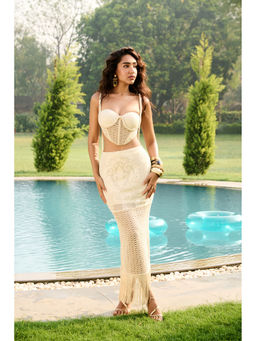 Lea Clothing - Sorcha Off-White Braided Corset Top