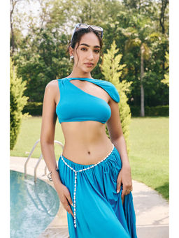 Lea Clothing - Petunia Olympic Blue Asymmetrical Top