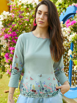 PINACOLADA - Women Green Polyester Printed Top