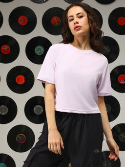 PINACOLADA - Women Purple Polycotton Solid T-Shirt