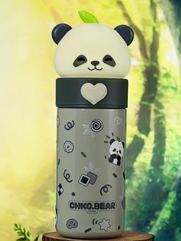 Little Surprise Box - Grey Panda Head Stainless Steel Thermos Water Bottle, 350ml
