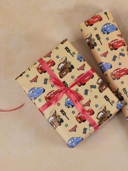 The Big Trove - Cartoon Car Print Gift Wrap - 10 Sheets for Kids & Car Enthusiasts