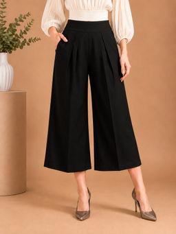KASSUALLY - Women Regular Fit Black Trousers