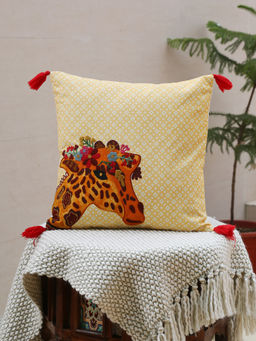 Revive Home - Giraffe Design Embroidered Cushion Cover