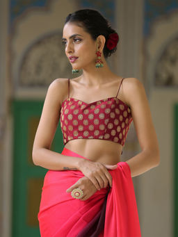 Swtantra - Blouse Maroon Brocade