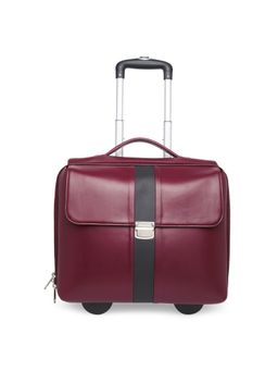 MBOSS - Faux Leather 2 Wheel Overnighter Laptop Trolley Travel Bag
