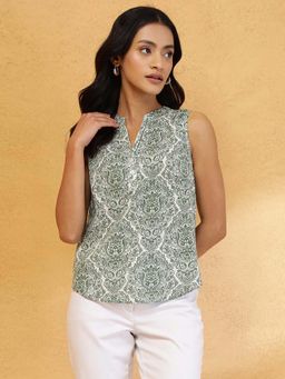 Fabindia - White Printed Top