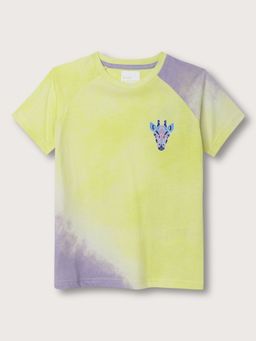 Blue Giraffe - Boys Yellow Round Neck T-Shirt