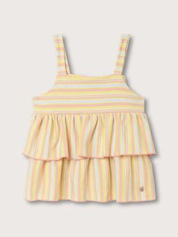 ELLE - Girls Multi-Color Shoulder Straps Stripes Top