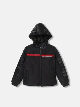 Blue Giraffe - Boys Solid Hooded Neck Regular Sleeve Jacket