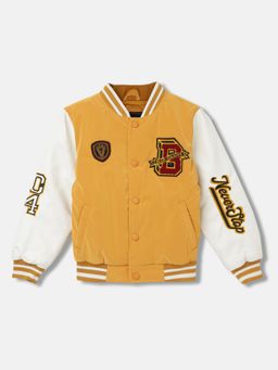 Blue Giraffe - Boys Colour Blocked Full Sleeves Stand Collar Jacket