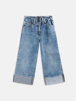 Blue Giraffe - Girls Blue Clean Look Wide Leg Jeans