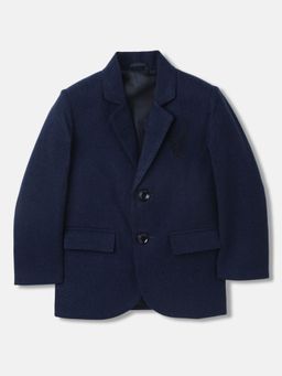 Blue Giraffe - Boys Solid Full Sleeves Notched Lapel Blazer