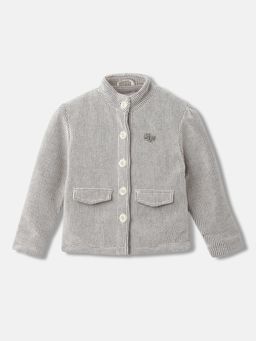 ELLE - Girls Checked Full Sleeves High Neck Coats