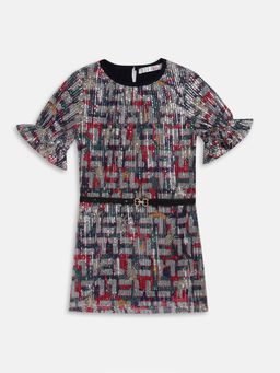 ELLE - Girls Embellished Round Neck Dress (Set of 2)