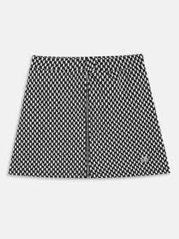 ELLE - Girls Black A-Line Printed Mini Skirt