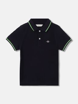 GANT - Boys Solid Polo Collar Short Sleeves T-Shirt