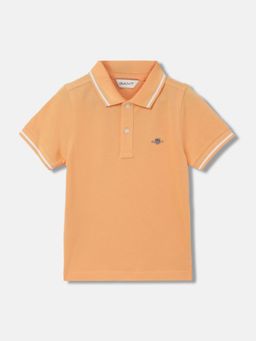 GANT - Boys Solid Polo Collar Short Sleeves T-Shirt