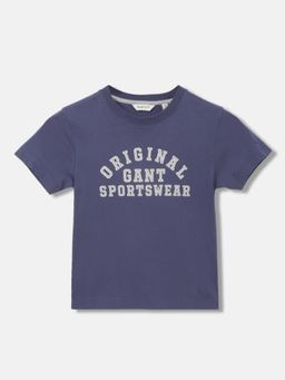 GANT - Boys Typography Round Neck Short Sleeves T-Shirt