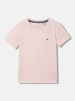 GANT - Boys Solid Round Neck Short Sleeves T-Shirt