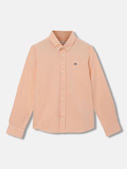 GANT - Boys Solid Button-Down Collar Long Sleeves Shirt