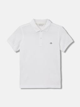 GANT - Boys Solid Polo Collar Short Sleeves T-Shirt