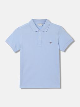 GANT - Boys Solid Polo Collar Short Sleeves T-Shirt