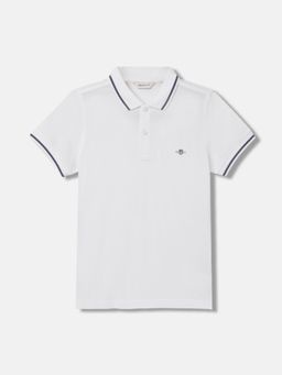 GANT - Boys Solid Polo Collar Short Sleeves T-Shirt