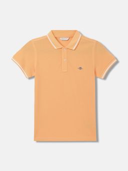 GANT - Boys Solid Polo Collar Short Sleeves T-Shirt