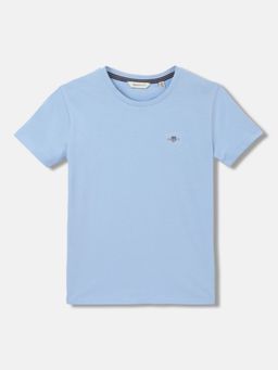 GANT - Boys Solid Round Neck Short Sleeves T-Shirt