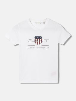 GANT - Boys Embroidered Round Neck Short Sleeves T-Shirt